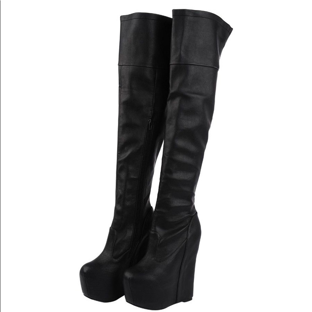 Jeffrey Campbell daredevil thigh high boots